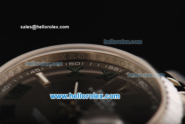 Rolex Datejust Swiss ETA 2836 Automatic Movement Steel Case with Green Roman Numerals and Steel Strap - Click Image to Close